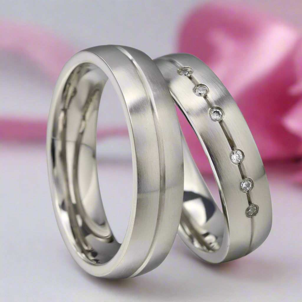 Classic Diamond His And Hers Promise Ring-Black Diamonds New York