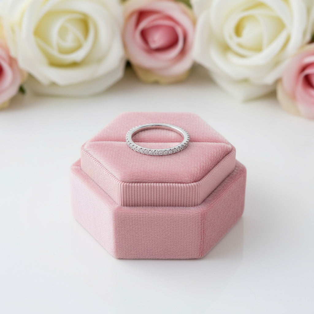 Classic Full Eternity Thin Wedding Band-Black Diamonds New York