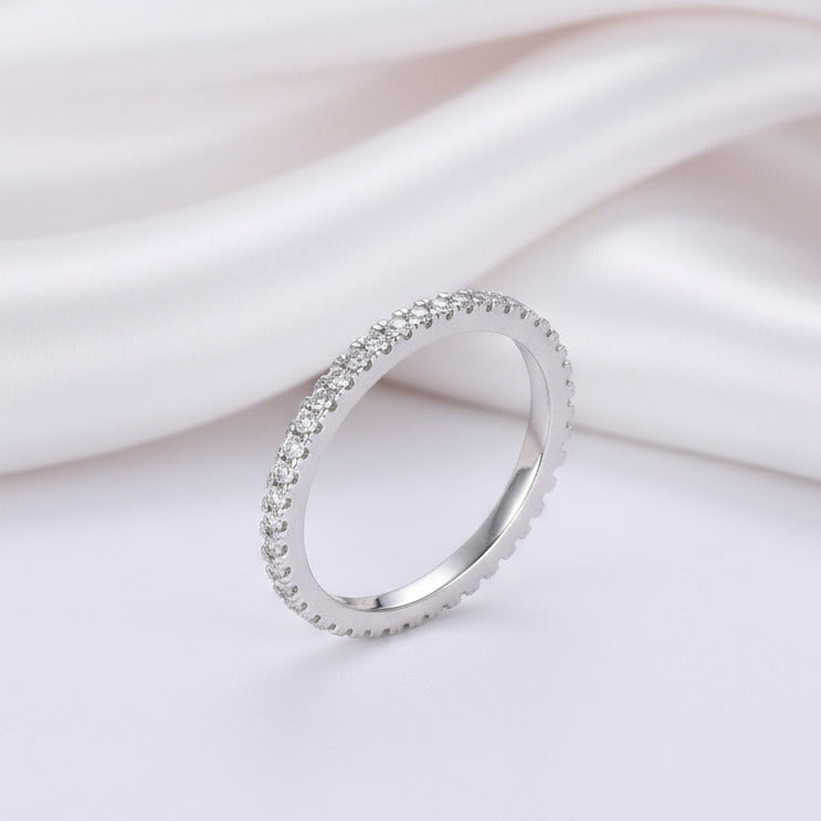 Classic Full Eternity Thin Wedding Band-Black Diamonds New York