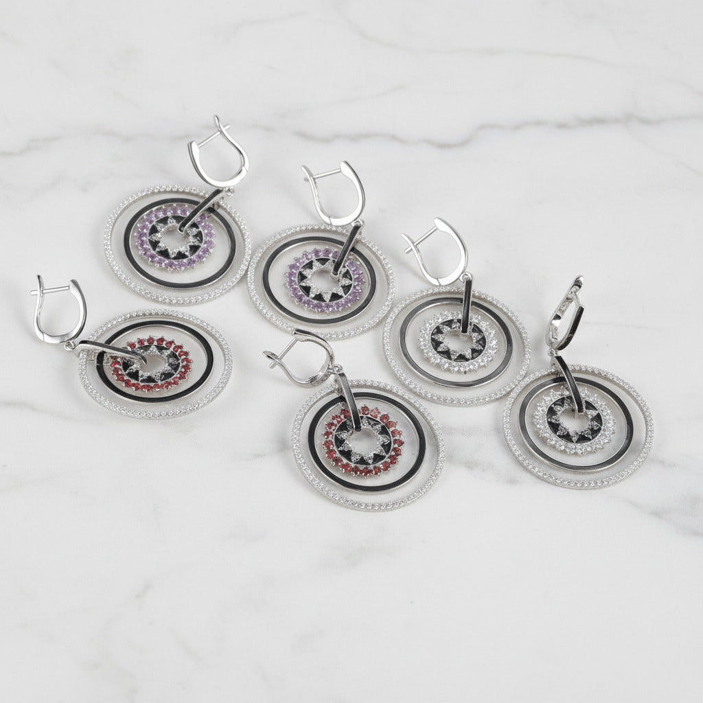 Classic Gemstone Drop Earrings-Black Diamonds New York