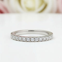 Classic Half Eternity Thin Women's Wedding Band