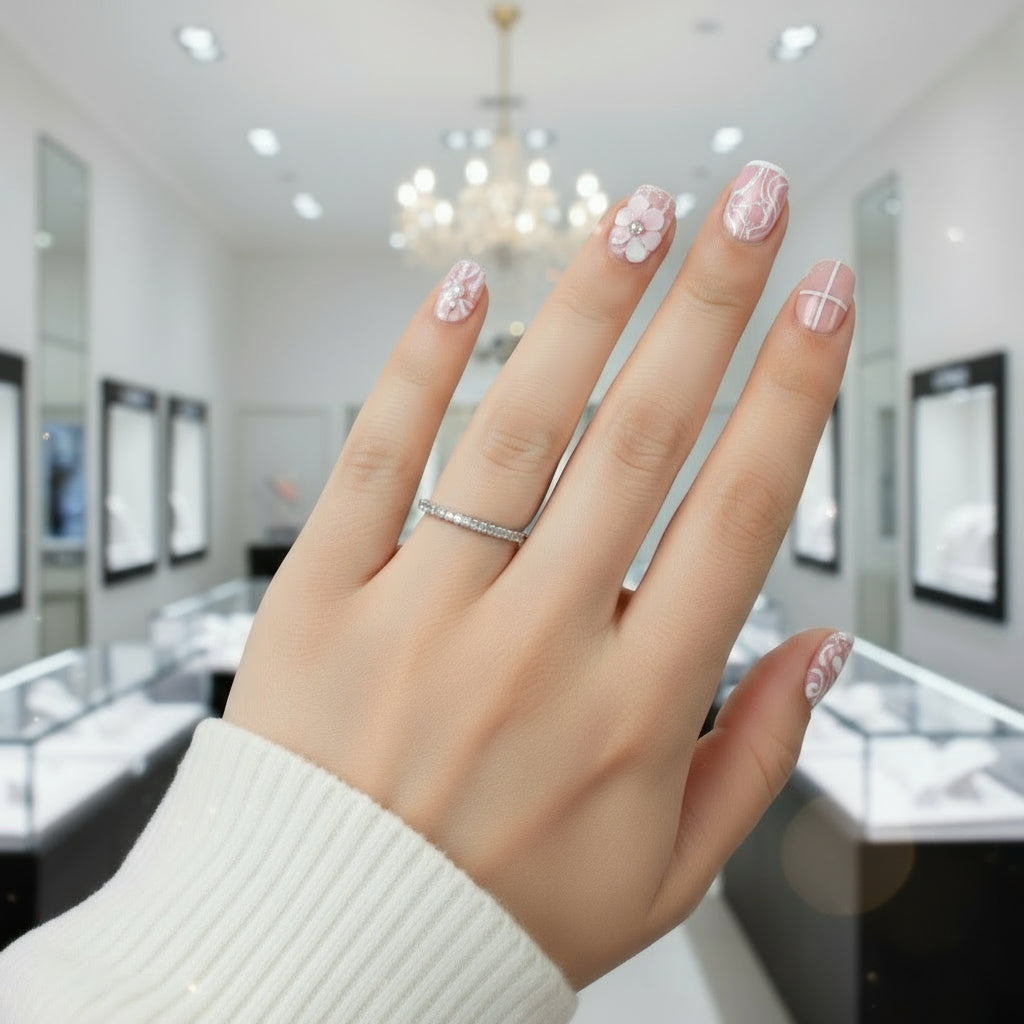 Classic Half Eternity Thin Women's Wedding Band-Black Diamonds New York