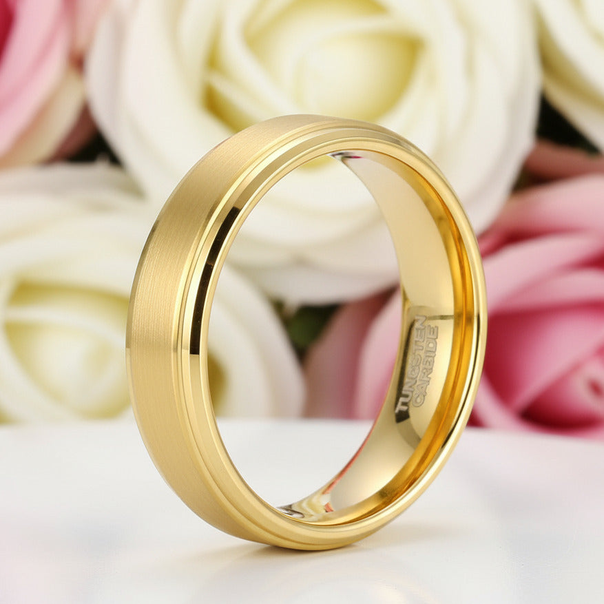 Classic Men's Tungsten Carbide Wedding Band-Black Diamonds New York