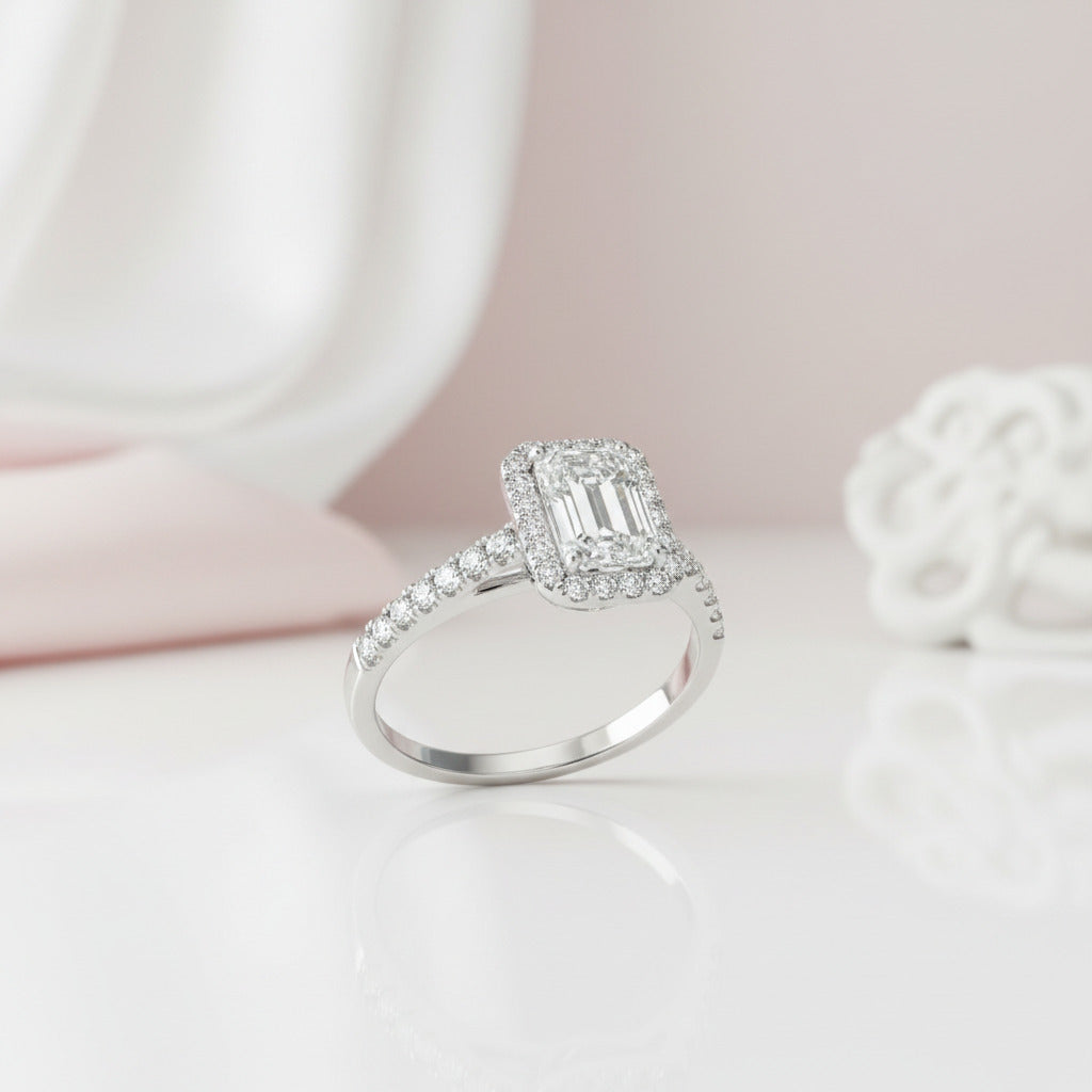 Classic Diamond Option White Gold Engagement Ring Set-Black Diamonds New York