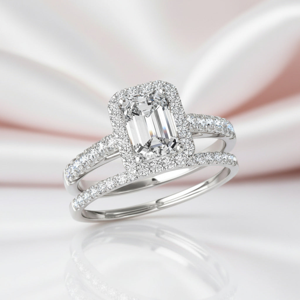 Classic Diamond Option White Gold Engagement Ring Set-Black Diamonds New York