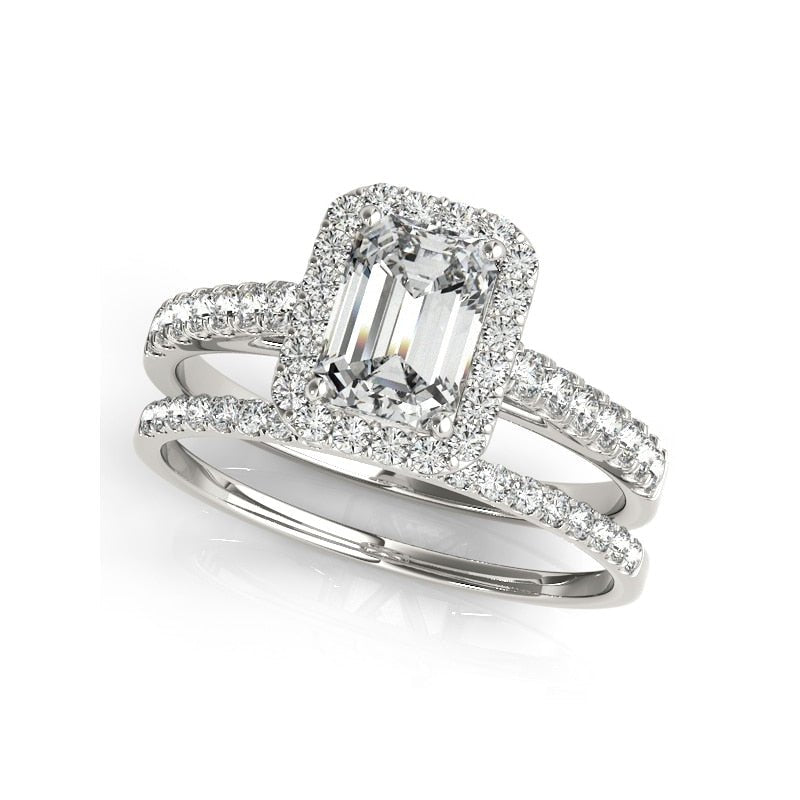 Classic Diamond Option White Gold Engagement Ring Set-Black Diamonds New York