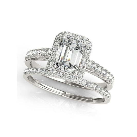 Classic Diamond White Gold Engagement Ring Set-Black Diamonds New York