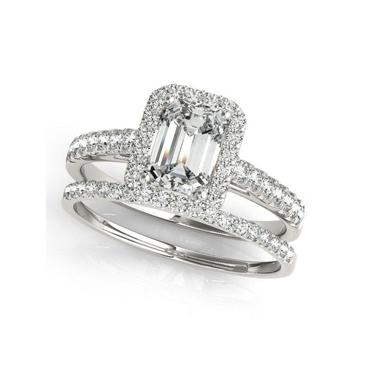 Classic Moissanite White Gold Engagement Ring Set - Black Diamonds New York