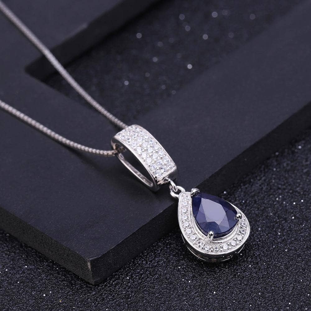 Classic Natural Blue Sapphire Gemstone Jewelry Set - Black Diamonds New York