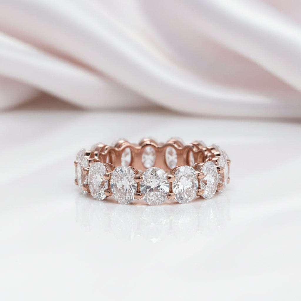 Classic Oval Cut Diamond Option Wedding Band-Black Diamonds New York