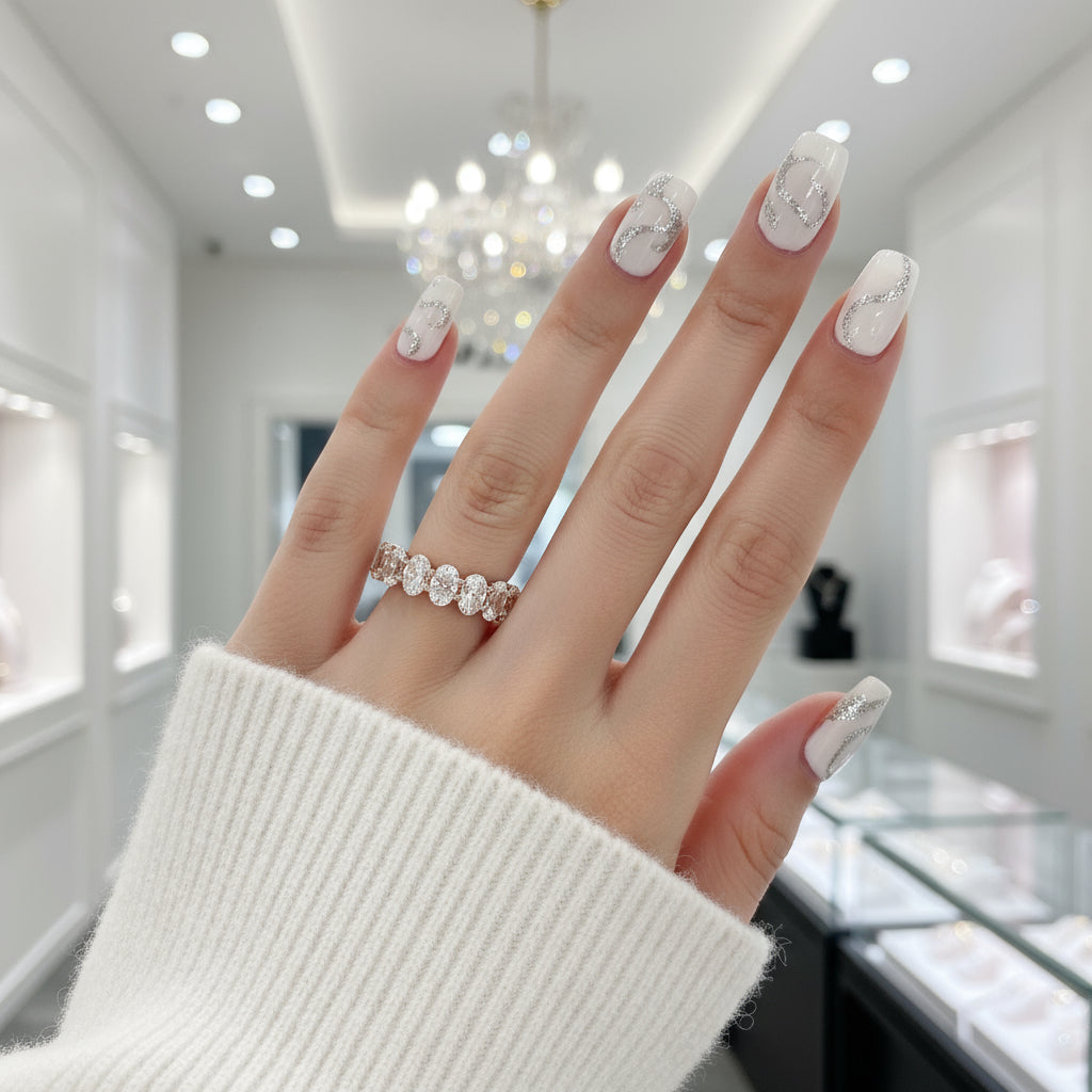 Classic Oval Cut Diamond Wedding Band-Black Diamonds New York