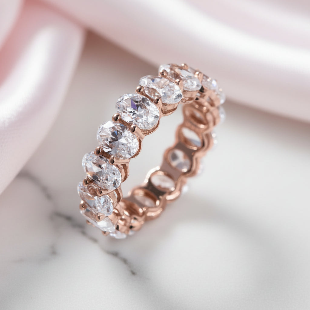 Classic Oval Cut Diamond Option Wedding Band-Black Diamonds New York