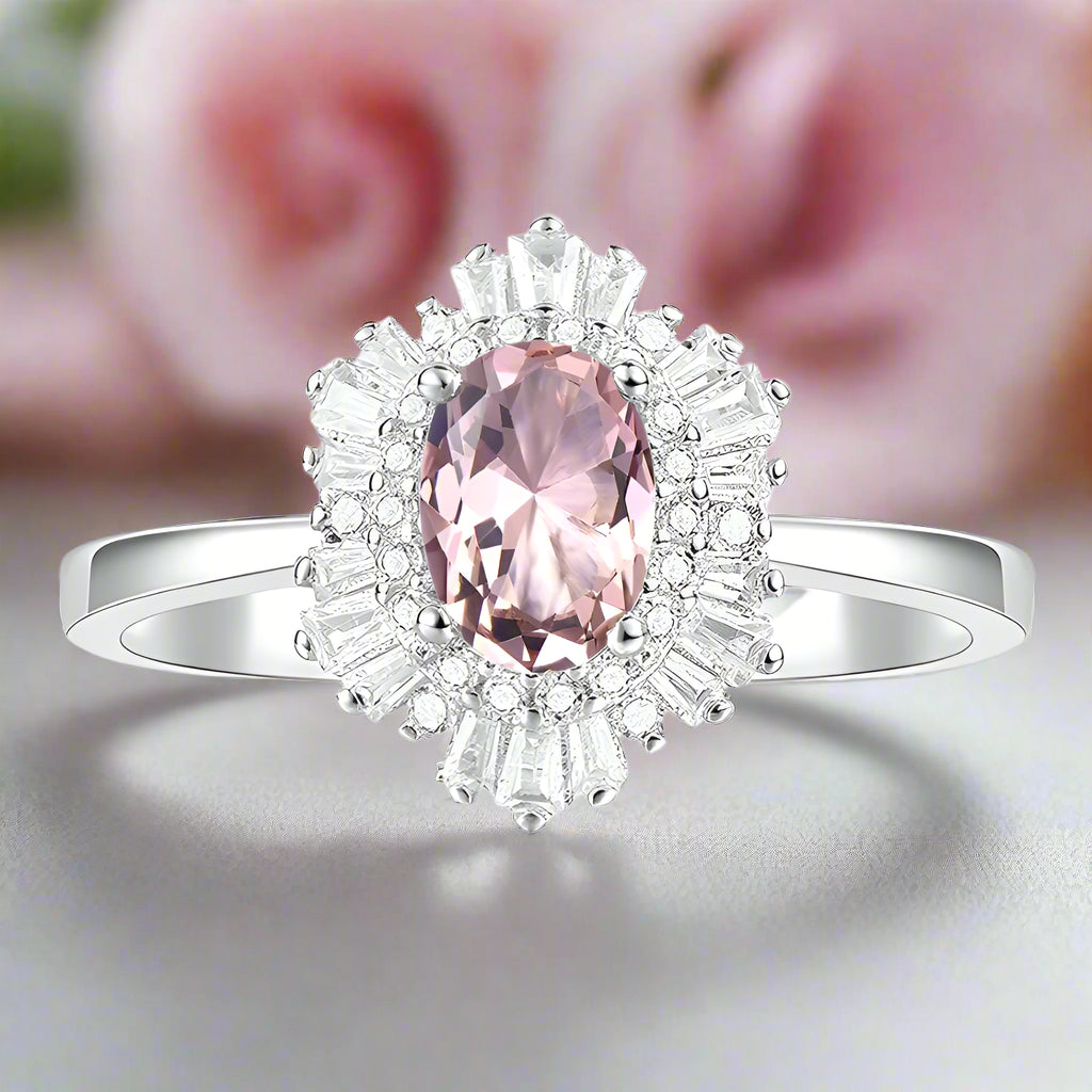 Classic Oval Gemstone with Diamond Ring-Black Diamonds New York