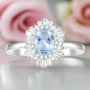 Classic Oval Gemstone with Diamond Ring-Black Diamonds New York