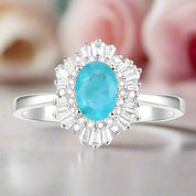 Classic Oval Gemstone with Diamond Ring-Black Diamonds New York