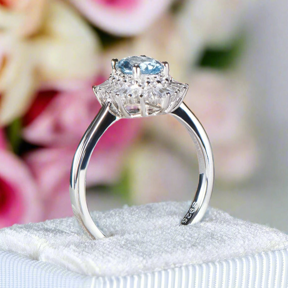 Classic Oval Gemstone with Diamond Ring-Black Diamonds New York