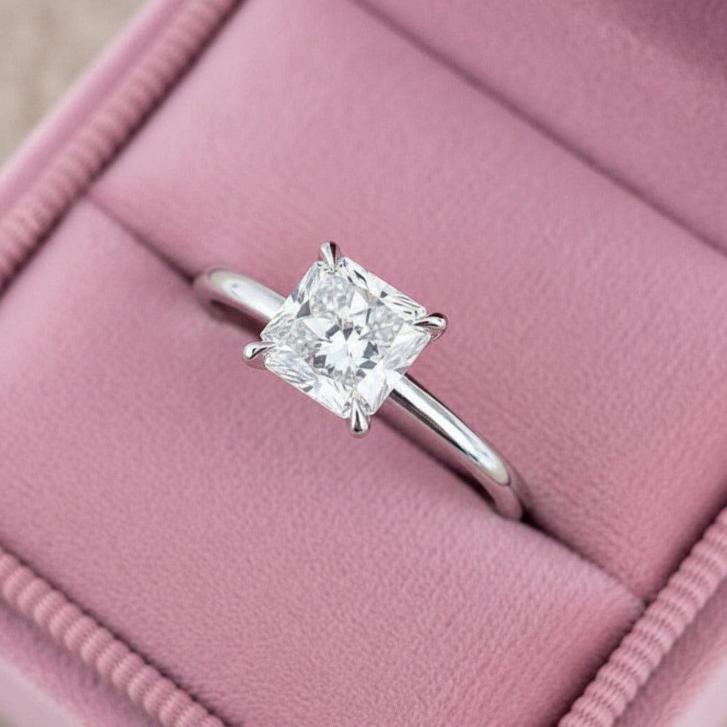 Classic Princess Cut Simulated Diamond Option Bridal Set-Black Diamonds New York