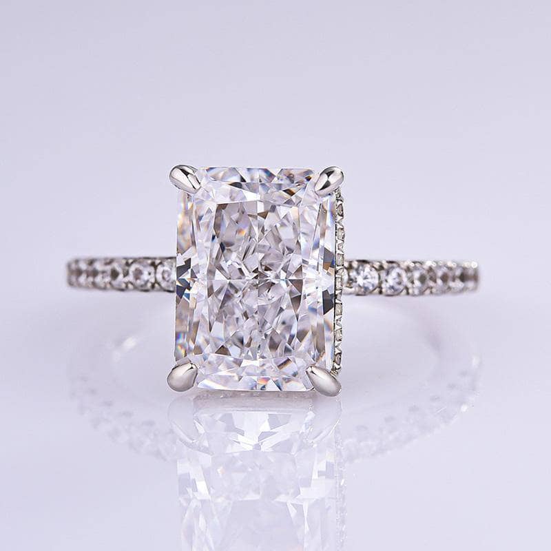Classic Radiant Cut Diamond Engagement Ring-Black Diamonds New York