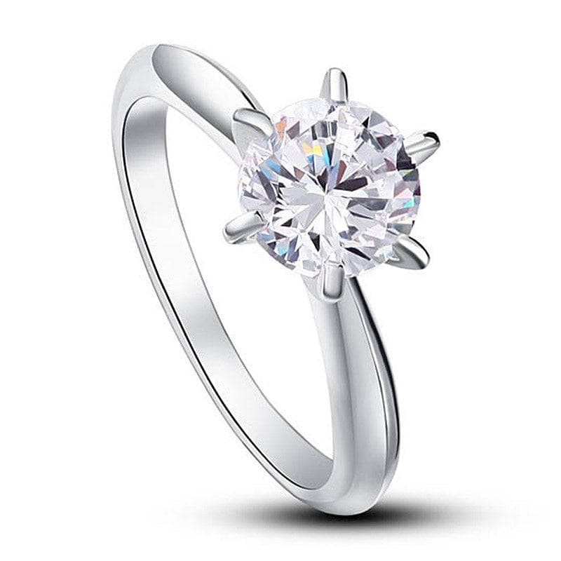 Classic Ring 6 Claws Created Diamond Engagement Ring