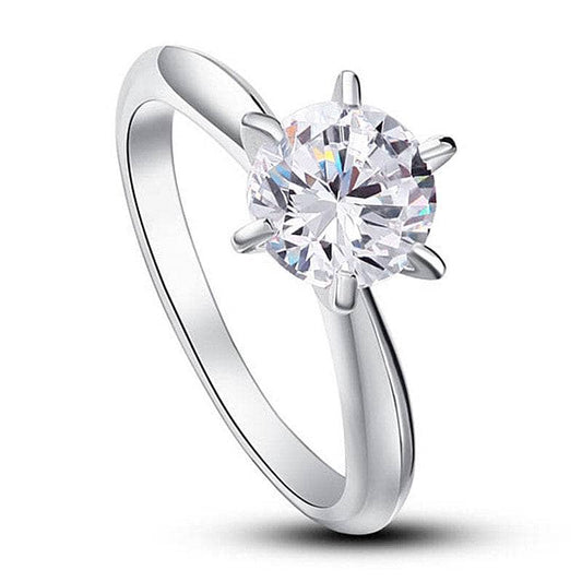 Classic Ring 6 Claws Created Diamond Engagement Ring-Black Diamonds New York