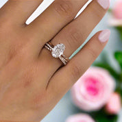 Classic Rose Gold Oval Cut Bridal Set-Black Diamonds New York