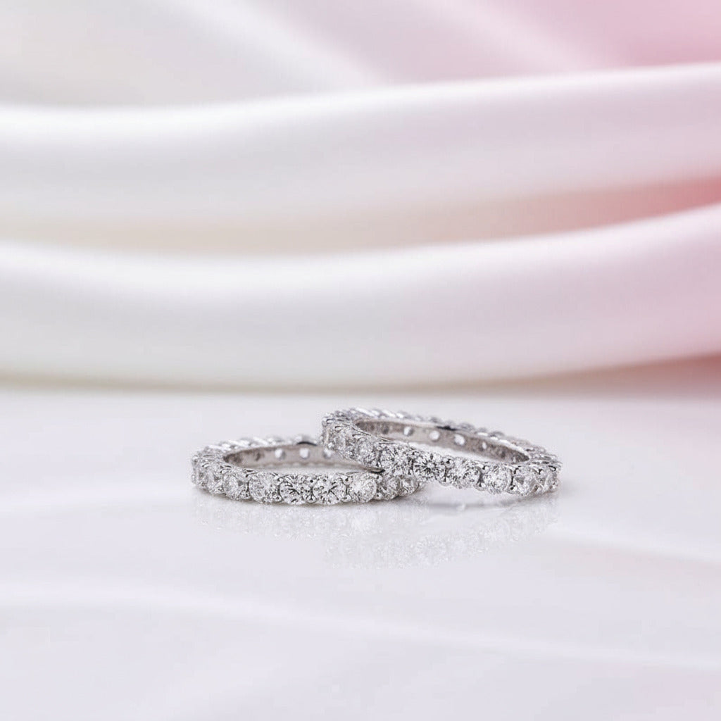 Classic Round Cut 3-Pieces Wedding Set-Black Diamonds New York