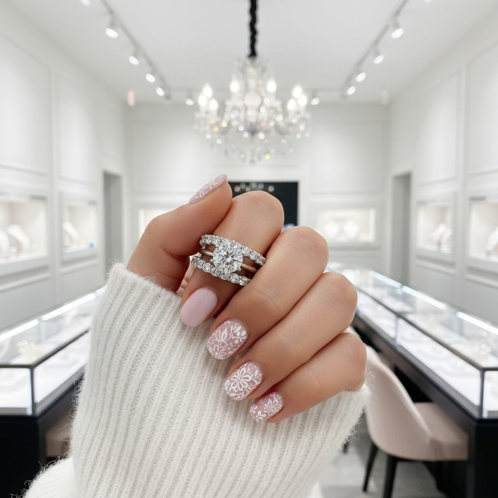 Classic Round Cut 3-Pieces Wedding Set-Black Diamonds New York
