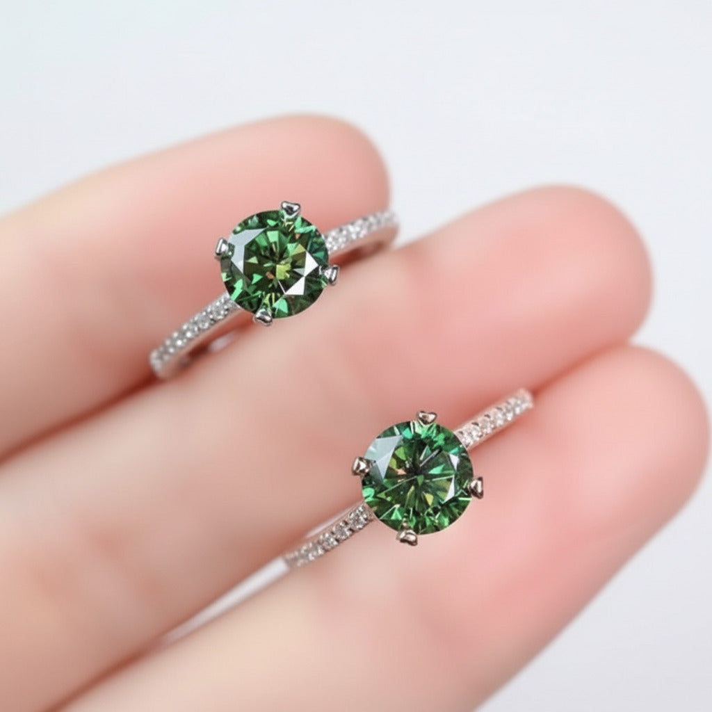 emerald green dress ring Green Emerald Asscher Cut Engagement Ring 18K