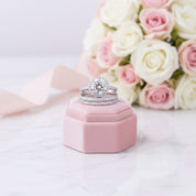 Classic Round Cut Halo 3-Pieces Wedding Set-Black Diamonds New York