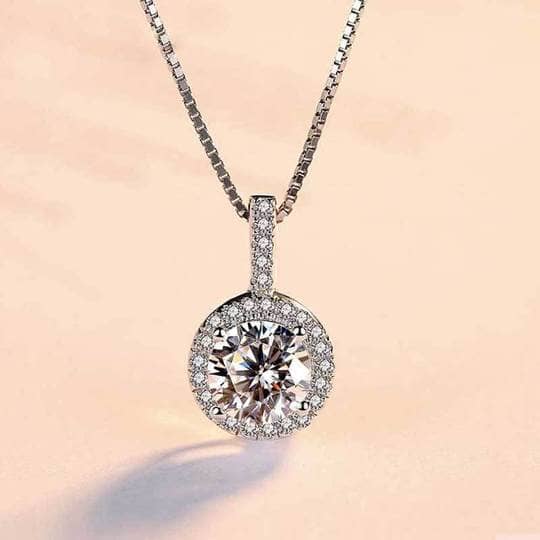 Classic Round Cut Women's Pendant Necklace-Black Diamonds New York