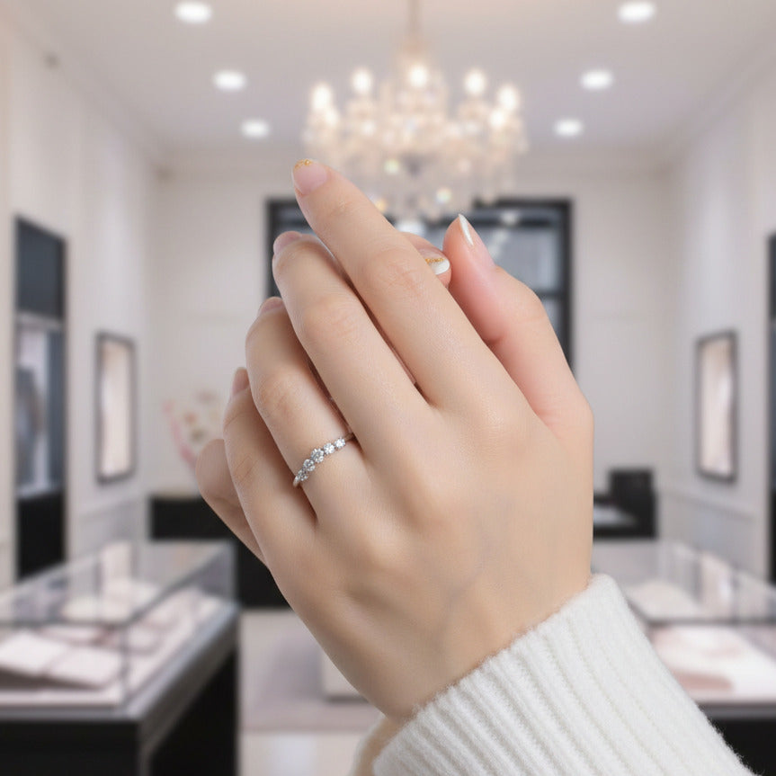 Classic Solid 14k White Gold Round Cut Diamond Option Wedding Band-Black Diamonds New York