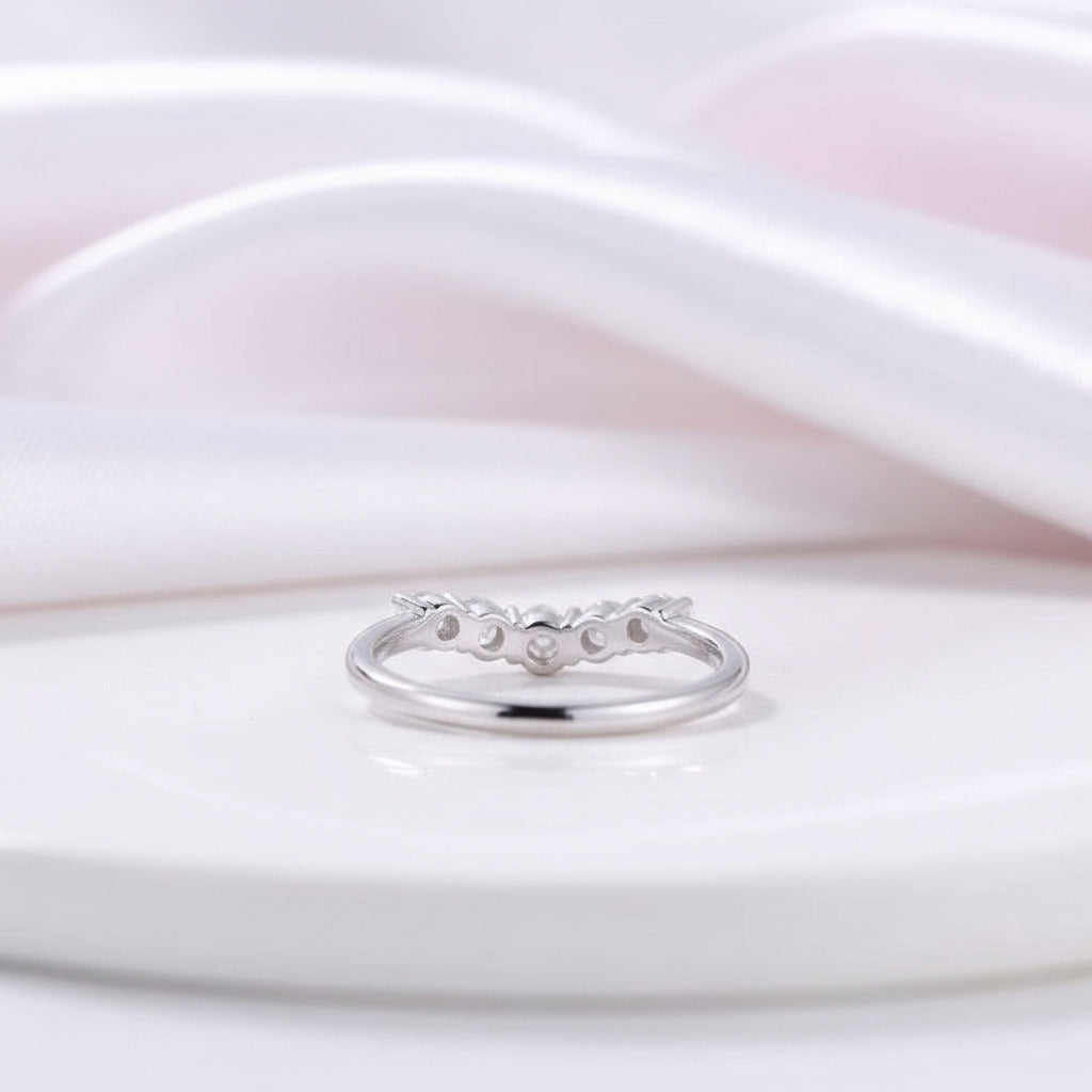 Classic Solid 14k White Gold Round Cut Diamond Wedding Band-Black Diamonds New York