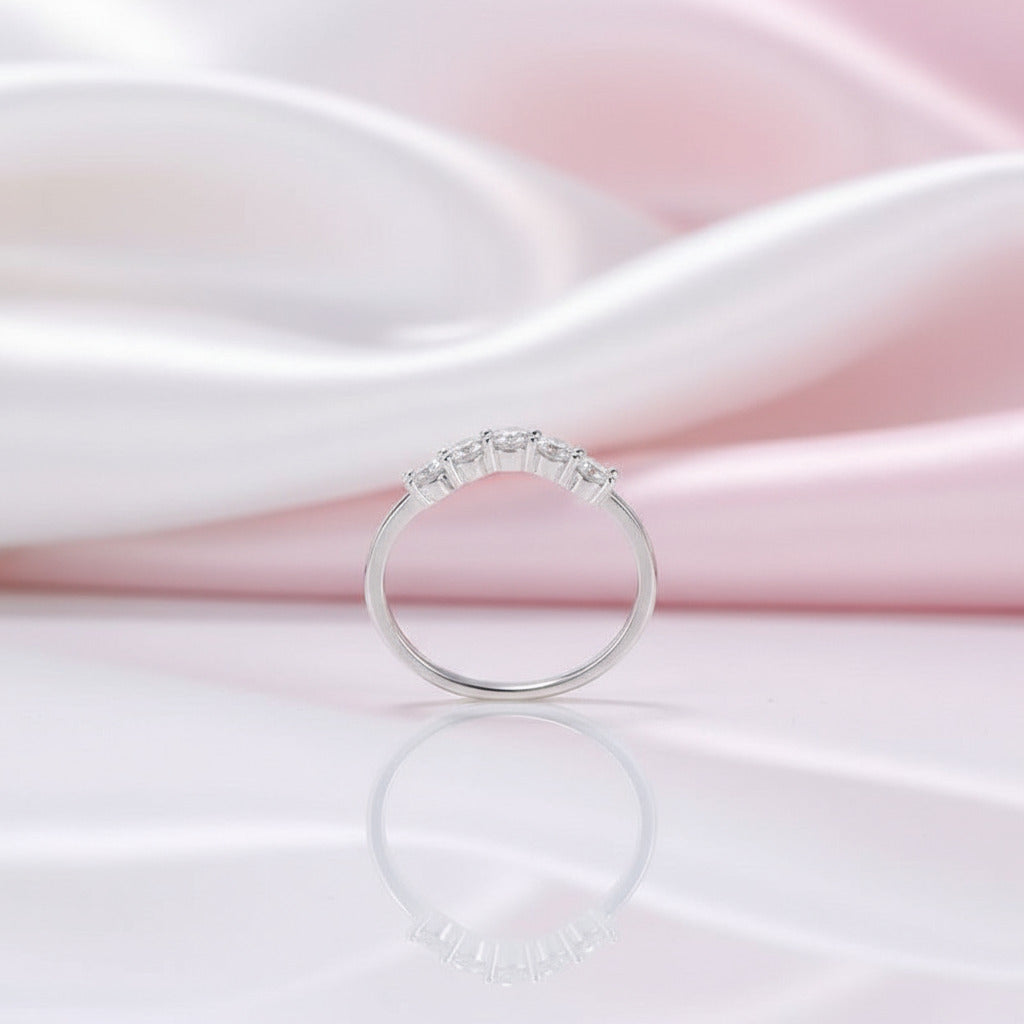 Classic Solid 14k White Gold Round Cut Diamond Wedding Band-Black Diamonds New York