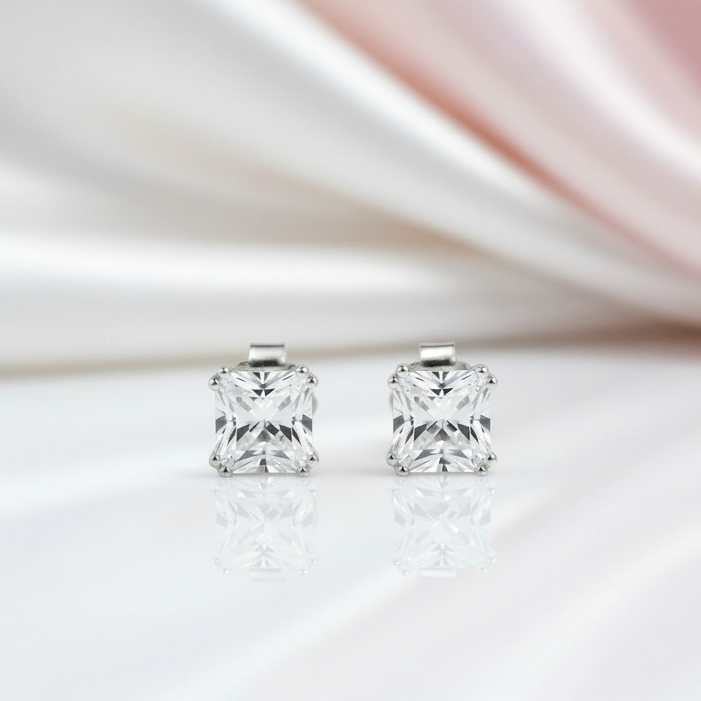 Classic Square Diamond Stud Earrings – Black Diamonds New York