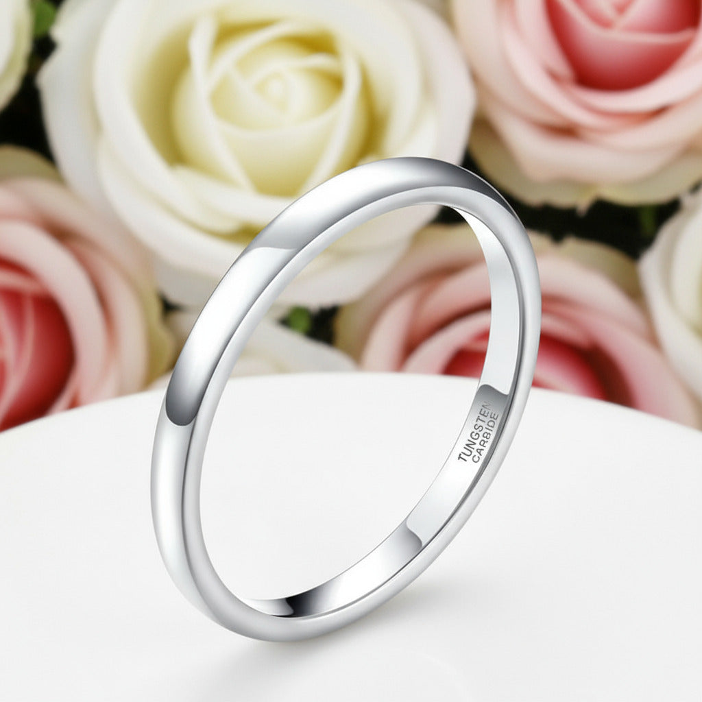 Classic Tungsten Carbide Wedding Band-Black Diamonds New York