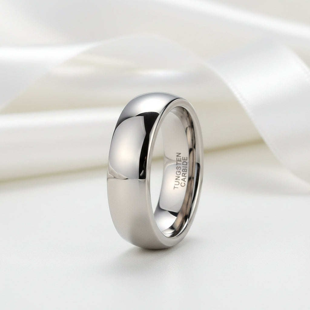 Classic Tungsten Carbide Wedding Band-Black Diamonds New York