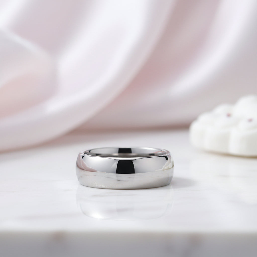 Classic Tungsten Carbide Wedding Band-Black Diamonds New York