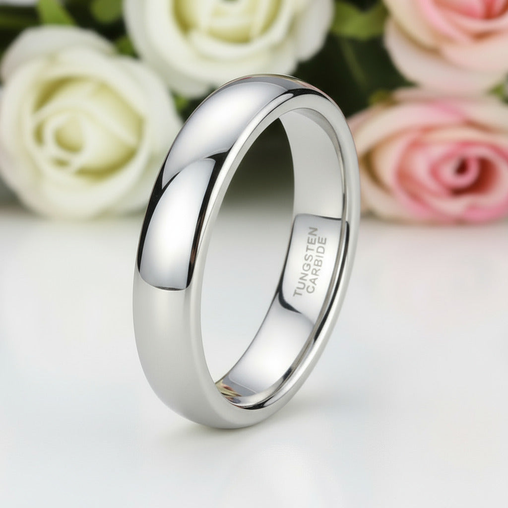 Classic Tungsten Carbide Wedding Band-Black Diamonds New York