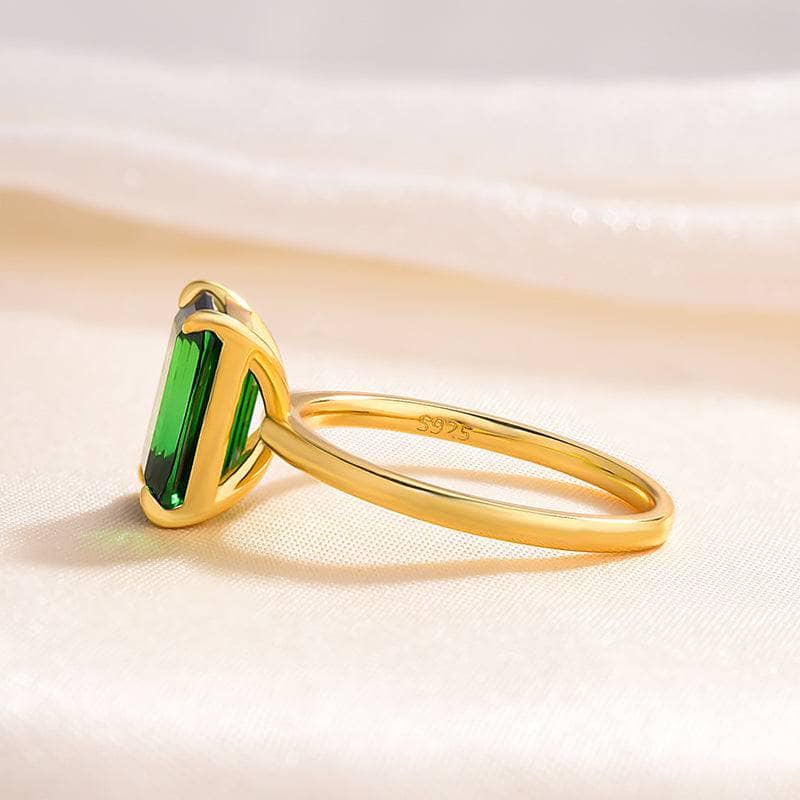 Classic Yellow Gold Emerald Cut Engagement Ring - Black Diamonds New York