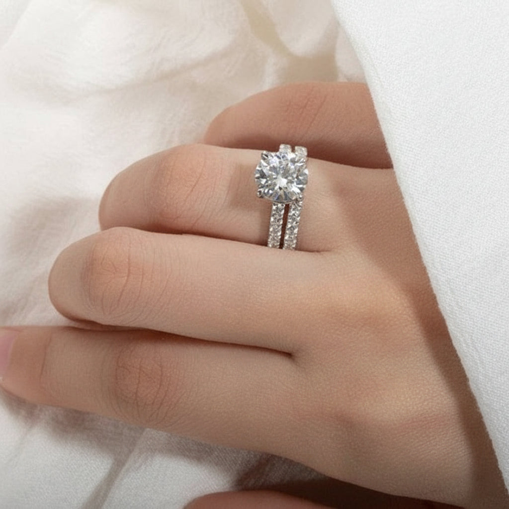 Classical 3ct Diamond Engagement Ring Set-Black Diamonds New York