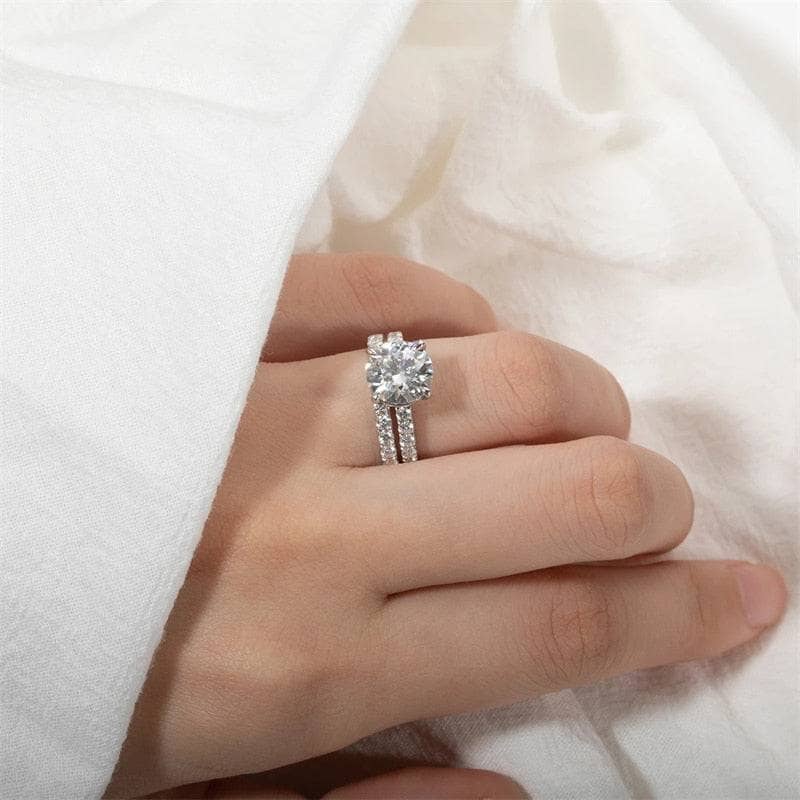 Moissanite Engagement Ring Set by Black Diamonds New York
