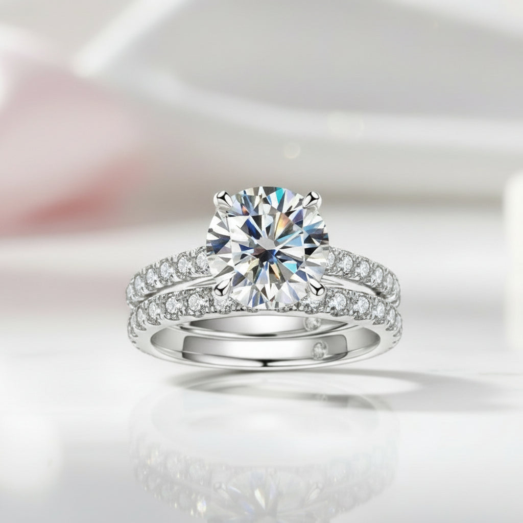 Classical 3ct Diamond Engagement Ring Set-Black Diamonds New York