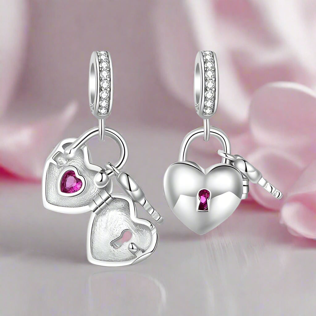 Classical Heart Pink Diamond Locket Charm-Black Diamonds New York