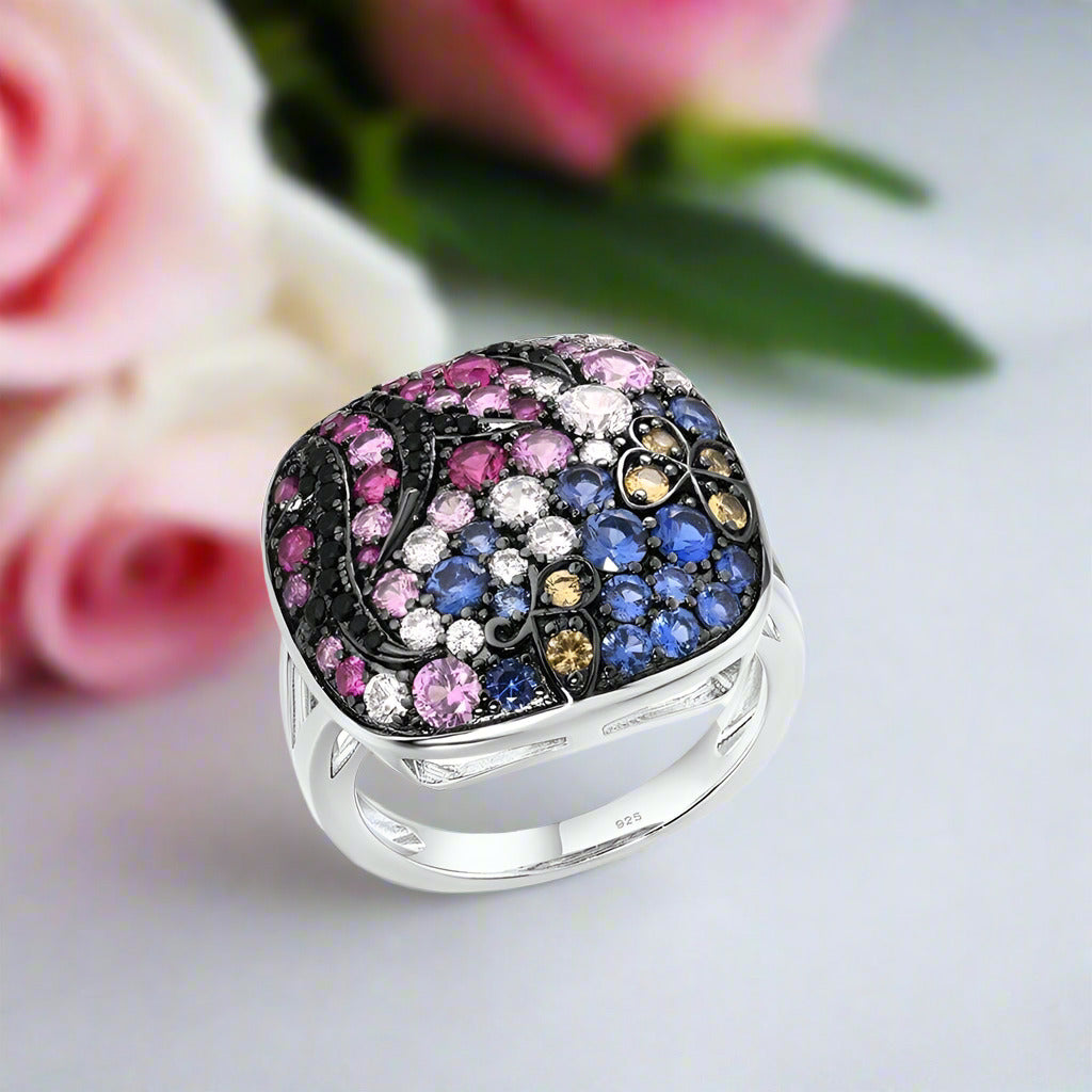 Classical Square Ring-Black Diamonds New York