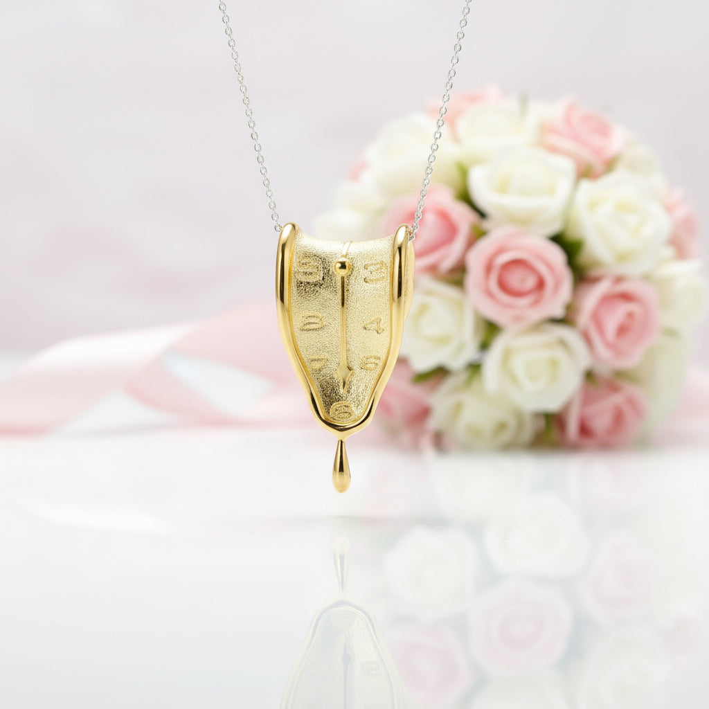 Clock Shape Love Forever Necklace-Black Diamonds New York