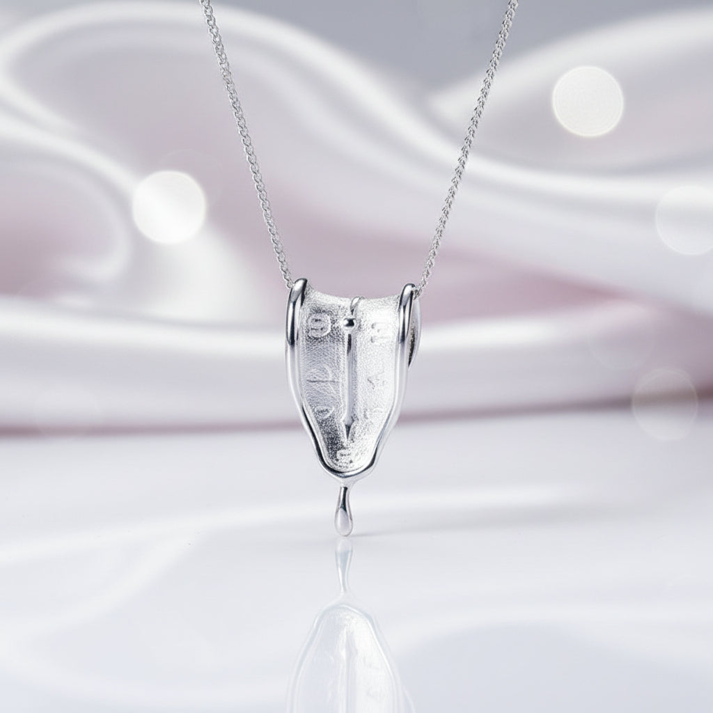 Clock Shape Love Forever Necklace-Black Diamonds New York