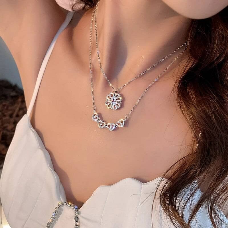 Clover-Heart Change Necklace-Black Diamonds New York