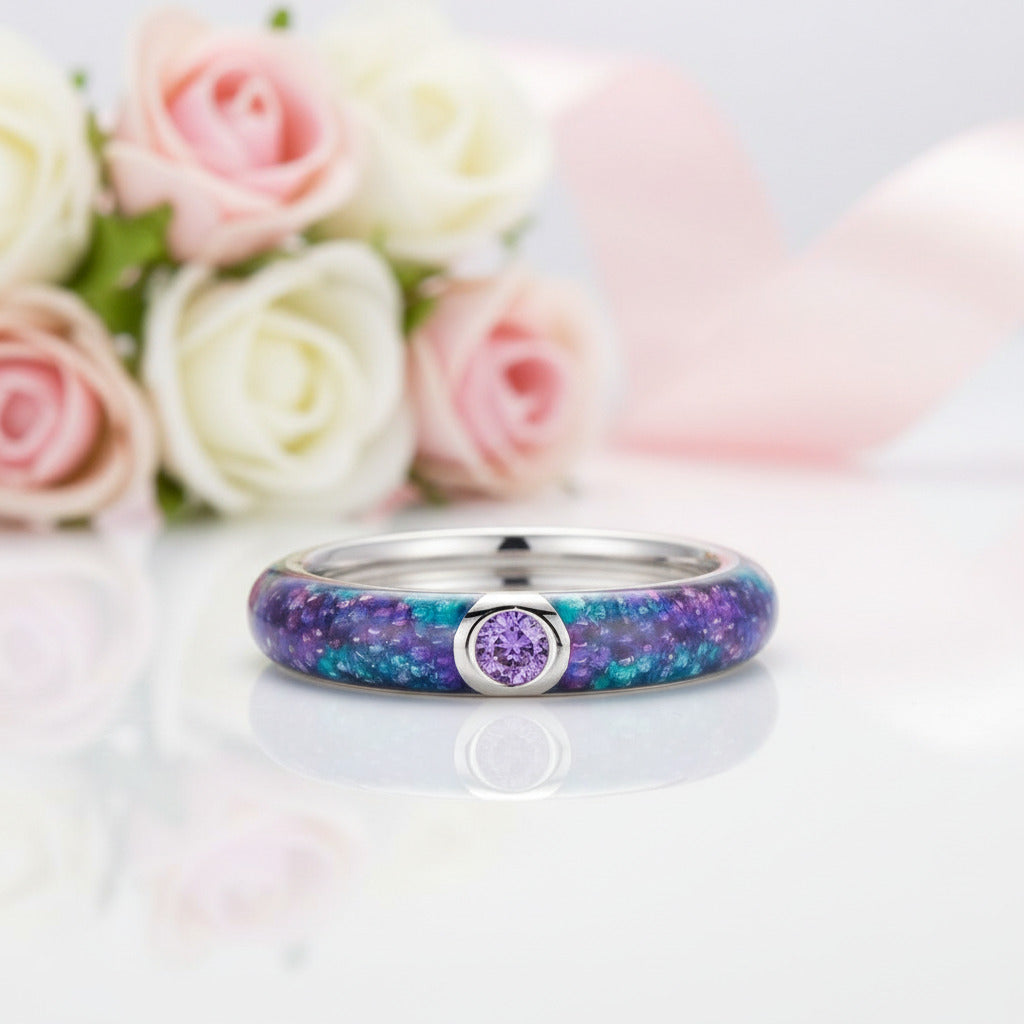 Colorful Enamel Eternity Ring-Black Diamonds New York