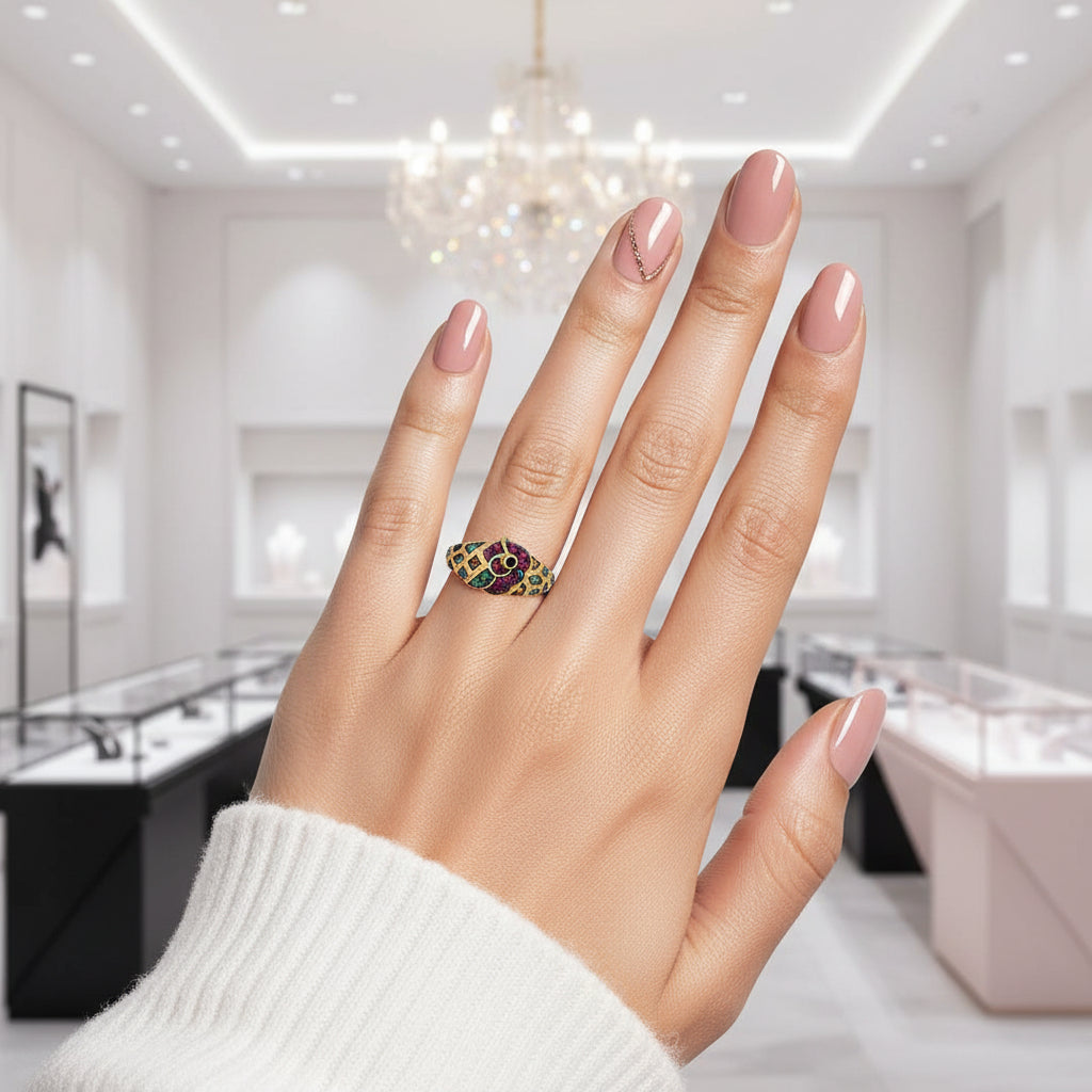 Colorful Parrot Ring-Black Diamonds New York