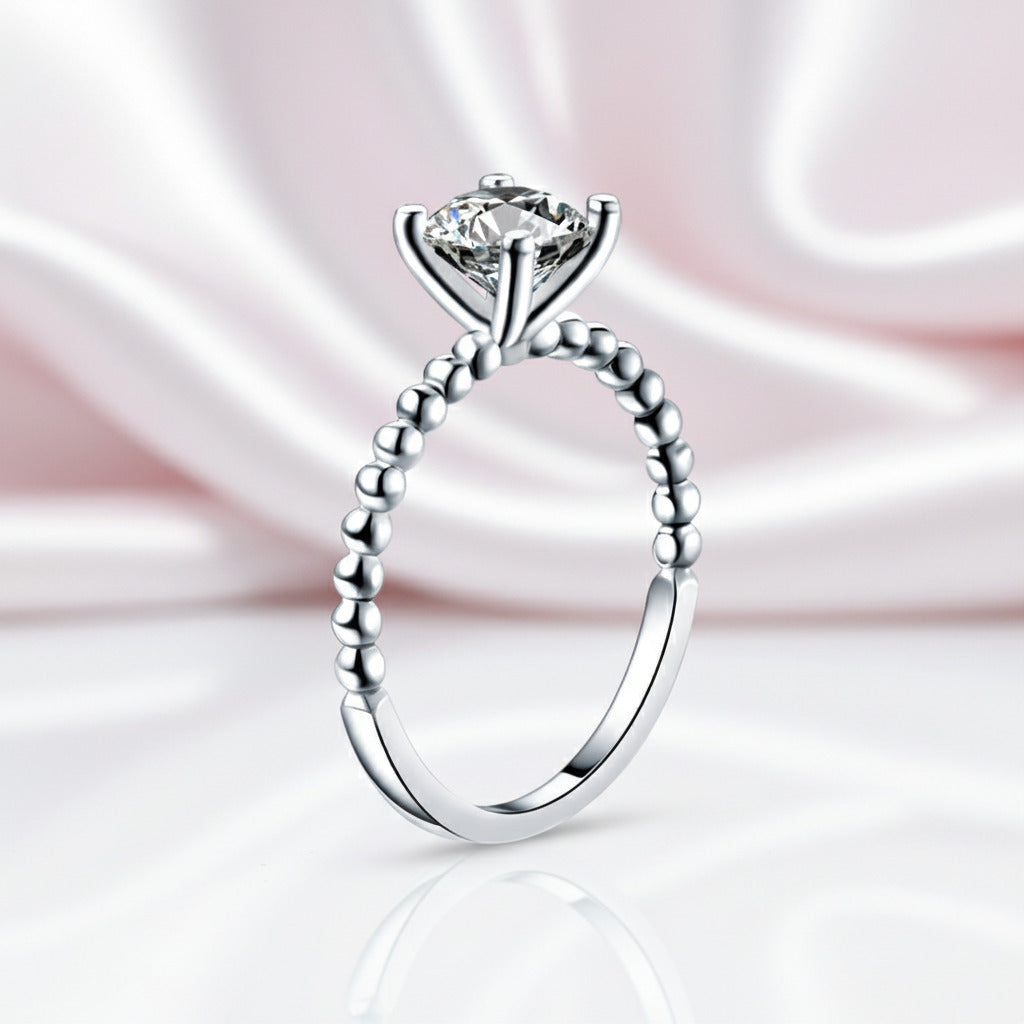2-Pcs 1.0 Ct Round-Cut Diamond Option Engagement Ring Set with Half-Eternity Band-Black Diamonds New York